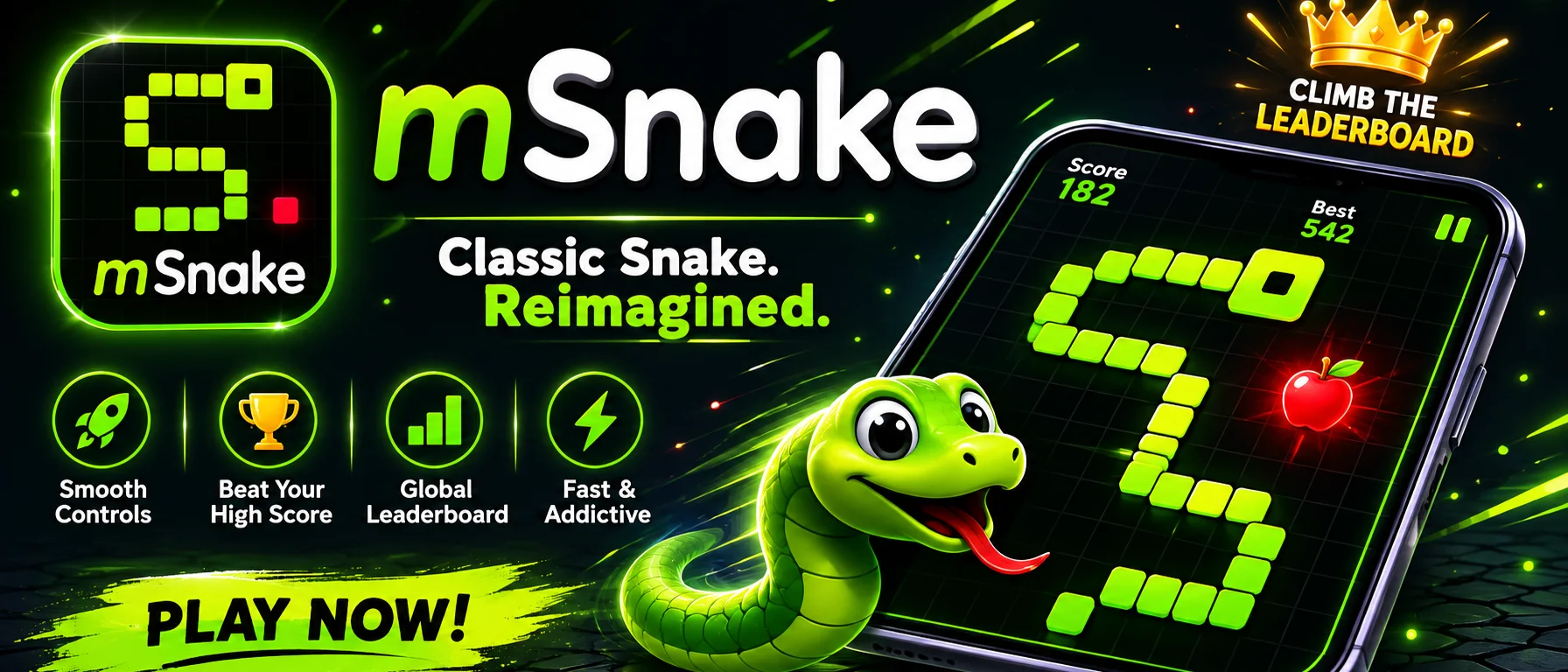 Devlog banner for mSnake: Retro Snake Arcade: Nostalgia Rebuilt: Bringing Classic Snake to Modern Screens 